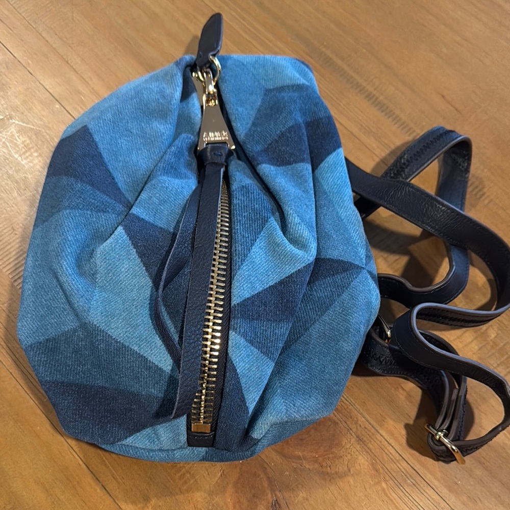 Aimee Kestenberg Blue suede Patterned Backpack